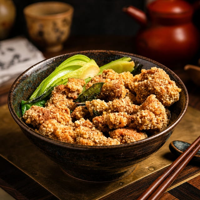 Popcorn Chicken Rice Bowl.