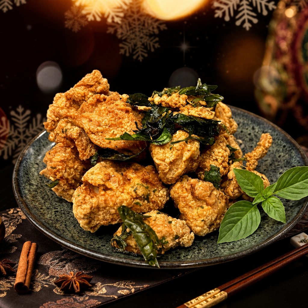 Five Spices Popcorn Chicken.