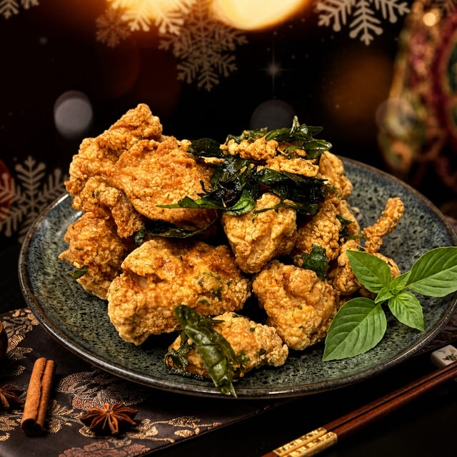 Five Spices Popcorn Chicken.