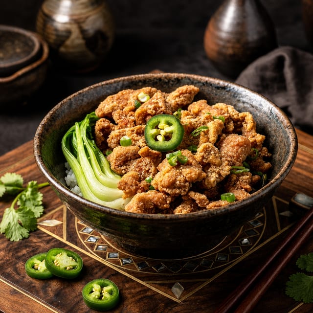 Five Spices Pork Chop Rice Bowl.